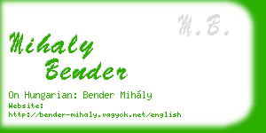 mihaly bender business card