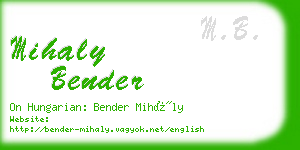 mihaly bender business card